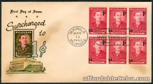 1st picture of Philippine 1963 Surcharged to 1¢ FDC For Sale in Cebu, Philippines