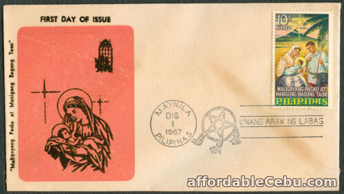 1st picture of 1967 Philippines MALIGAYANG PASKO AT MANIGONG BAGONG TAON First Day Cover - A For Sale in Cebu, Philippines