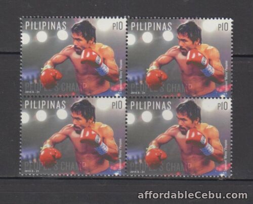 1st picture of Philippine Stamps 2015 Manny Pacquiao Block of 4 set, MNH For Sale in Cebu, Philippines