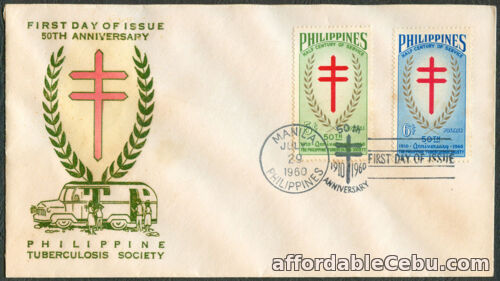 1st picture of 1960 50th ANNIVERSARY PHILIPPINE TUBERCULOSIS SOCIETY First Day Cover For Sale in Cebu, Philippines