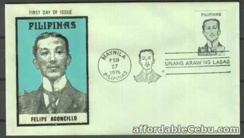 1st picture of Philippine Stamp 1976 Felipe Agoncillo complete on First Day Cover For Sale in Cebu, Philippines