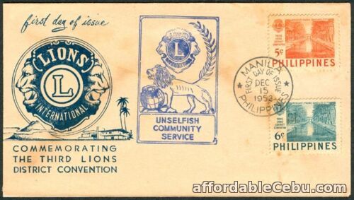 1st picture of Philippine 1952 Commemorating The 3rd LIONS DISTRICT CONVENTION FDC For Sale in Cebu, Philippines