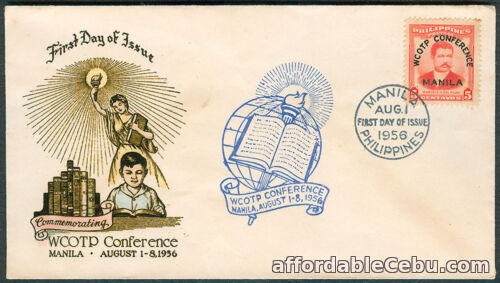 1st picture of 1956 Phil WORLD CONFEDERATION Of ORGANIZATIONS Of The TEACHING PROFESSION FDC For Sale in Cebu, Philippines