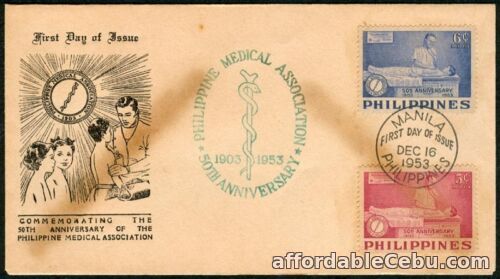 1st picture of 1953 Commemorating the 50th Anniv. of the Philippine Medical Association FDC - B For Sale in Cebu, Philippines