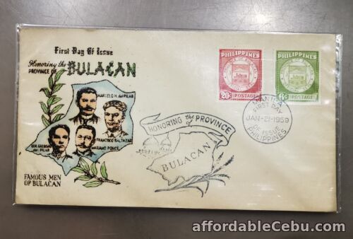 1st picture of PHILIPPINES FIRST DAY COVER 1959 HONORING THE PROVINCE OF BULACAN For Sale in Cebu, Philippines