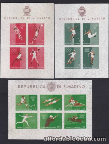 1st picture of San Marino 1960 Rome Olympic Games Imperf Souvenir Sheets 3 diff. mint NH For Sale in Cebu, Philippines