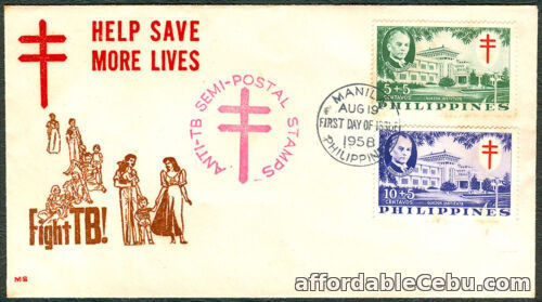 1st picture of 1958 Philippines ANTI-TB SEMI-POSTAL STAMPS Help Save More Lives FDC For Sale in Cebu, Philippines