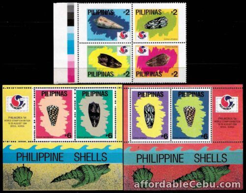 1st picture of Philippines 1994 PHILAKOREA Seashell 4 values + 2 S/S mint NH For Sale in Cebu, Philippines