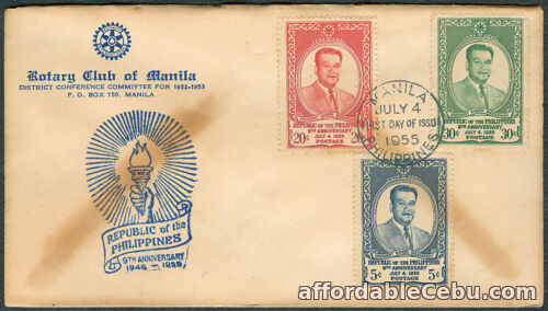 1st picture of 1955 Philippines ROTARY CLUB OF MANILA First Day Cover For Sale in Cebu, Philippines