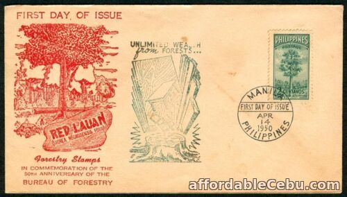 1st picture of Phil. 1950 In Commemoration of the 50th Anniv. Bureau Forestry Red Lauan FDC For Sale in Cebu, Philippines