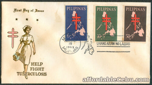 1st picture of 1963 Philippines HELP FIGHT TUBERCULOSIS First Day Cover For Sale in Cebu, Philippines
