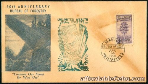 1st picture of Phil. 1950 50th Anniv. Bureau of Forestry Conserve Our Forest by Wise Use FDC- A For Sale in Cebu, Philippines