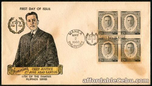 1st picture of Philippine 1960 Honoring the Chief Justice JOSE ABAD SANTOS FDC For Sale in Cebu, Philippines