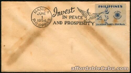 1st picture of Philippine 1954 Invest In Peace And Prosperity FIRST DAY COVER For Sale in Cebu, Philippines