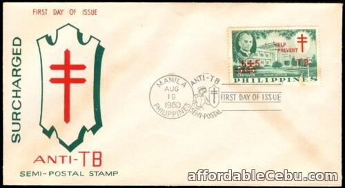 1st picture of Philippine 1960 Anti TB Semi Postal Stamp Surcharged DFC For Sale in Cebu, Philippines