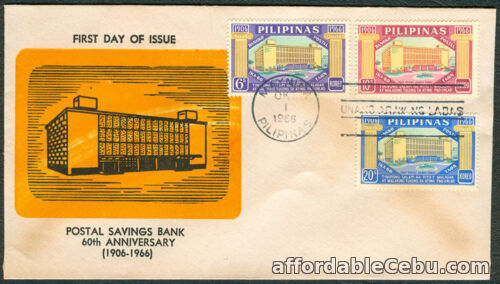 1st picture of 1966 Philippines POSTAL SAVINGS BANK 60TH ANNIVERSARY First Day Cover - B For Sale in Cebu, Philippines