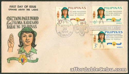 1st picture of 1966 25 Taong Paglilingkod Sa Mga Kabataang Babae Ng Pilipinas FIRST DAY COVER For Sale in Cebu, Philippines