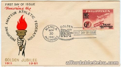 1st picture of Honoring The PHILIPPINE AMATEUR ATHLETIC FEDERATION Golden Jubilee 1961 FDC For Sale in Cebu, Philippines
