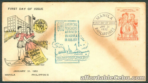1st picture of 1952 Golden Jubilee Of The PHILIPPINE EDUCATIONAL SYSTEM First Day Cover For Sale in Cebu, Philippines