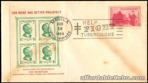 1st picture of Philippine 1950 Help Fight Tuberculosis FDC – D For Sale in Cebu, Philippines