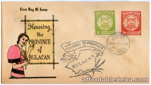1st picture of Philippine 1959 Honoring the Province of Bulacan FDC - A For Sale in Cebu, Philippines