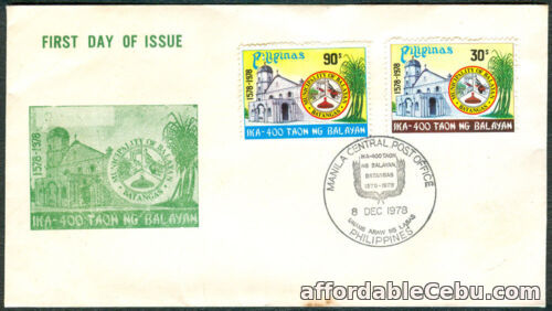 1st picture of 1978 Philippines IKA-400 TAON NG BALAYAN, BATANGAS First Day Cover For Sale in Cebu, Philippines