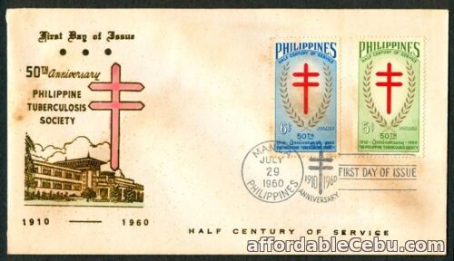 1st picture of 1960 50th Anniv. of the Phil Tuberculosis Society Half Century of Service FDC- A For Sale in Cebu, Philippines
