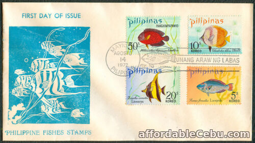 1st picture of 1972 PHILIPPINE FISHES STAMPS First Day Cover For Sale in Cebu, Philippines