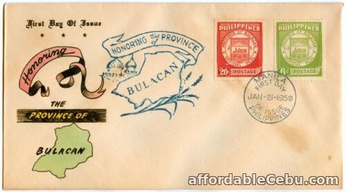 1st picture of Philippine 1959 Honoring the Province of Bulacan FDC - D For Sale in Cebu, Philippines