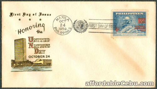 1st picture of 1959 Philippines HONORING UNITED NATIONS DAY First Day Cover - B For Sale in Cebu, Philippines