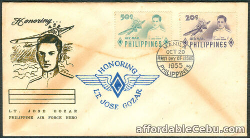 1st picture of 1955 HONORING LT. JOSE GOZAR PHILIPPINE AIR FORCE HERO First Day Cover - C For Sale in Cebu, Philippines