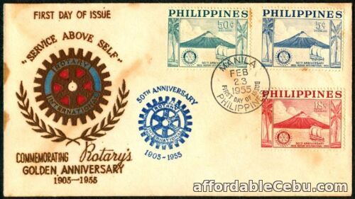 1st picture of Philippine 1955 Commemorating the Rotary's Golden Anniversary FDC For Sale in Cebu, Philippines