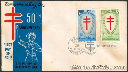 1st picture of 1960 Commemorating The 50th Anniv. of the Phil. Tuberculosis Society FDC For Sale in Cebu, Philippines