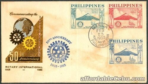 1st picture of Philippine 1955 Commemorating the 50th Anniversary of ROTARY International FDC-B For Sale in Cebu, Philippines