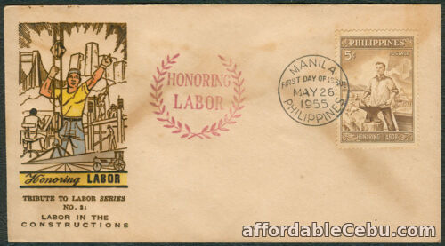 1st picture of 1955 Philippines HONORING LABOR First Day Cover - H For Sale in Cebu, Philippines