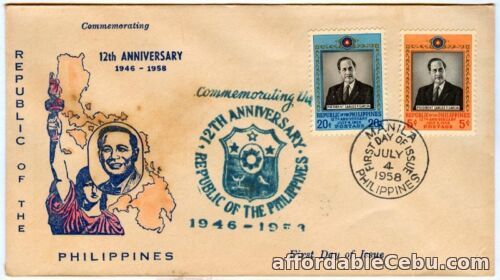 1st picture of Commemorating the Republic of the Philippines 12th Anniversary 1958 FDC For Sale in Cebu, Philippines