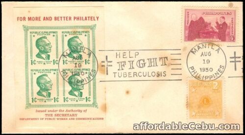 1st picture of Philippine 1950 Help Fight Tuberculosis FDC – E For Sale in Cebu, Philippines