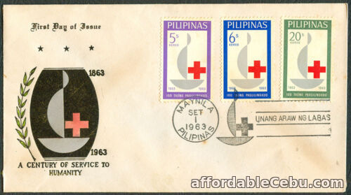 1st picture of 1963 Philippines A CENTURY OF SERVICE TO HUMANITY First Day Cover For Sale in Cebu, Philippines