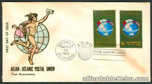 1st picture of Philippine 1963 ASIAN-OCEANIC POSTAL UNION 1st Anniversary FDC - A For Sale in Cebu, Philippines