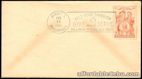 1st picture of Philippine 1952 Fund Campaign Give & Serve PNRC First Day Cover For Sale in Cebu, Philippines