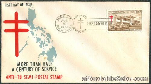1st picture of 1961 Philippines ANTI-TB SEMI-POSTAL STAMP First Day Cover - C For Sale in Cebu, Philippines