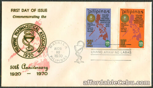 1st picture of 1970 Commemorating the Philippine Pharmaceutical Association FIRST DAY COVER - B For Sale in Cebu, Philippines