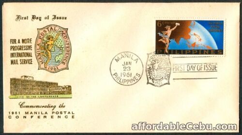 1st picture of Philippine Commemorating the 1961 Manila Postal Conference FDC – B For Sale in Cebu, Philippines