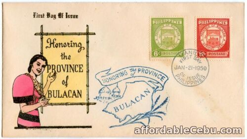 1st picture of Philippine 1959 Honoring the Province of Bulacan FDC - B For Sale in Cebu, Philippines