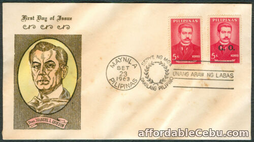 1st picture of 1963 Philippines PRES. MANUEL L. QUEZON First Day Cover - C For Sale in Cebu, Philippines