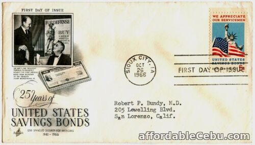 1st picture of 25years of UNITED STATES SAVINGS BONDS 1966 FDC For Sale in Cebu, Philippines
