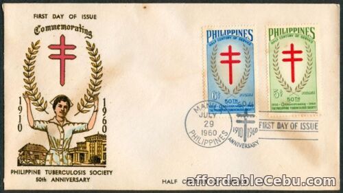 1st picture of 1960 Commemorating The 50th Anniv. of the Phil. Tuberculosis Society FDC - B For Sale in Cebu, Philippines