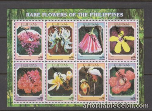 1st picture of Philippine Specimen Stamps 2007 Rare Flowers of the Philippines Sheet of 8 diffe For Sale in Cebu, Philippines