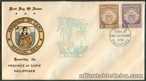 1st picture of 1959 Philippines HONORING THE PROVINCE OF CAPIZ First Day Cover - A For Sale in Cebu, Philippines