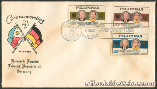 1st picture of 1965 Phil COMMEMORATING THE VISIT OF GERMANY PRESIDENT HEINRICH LUEBKE FDC - A For Sale in Cebu, Philippines